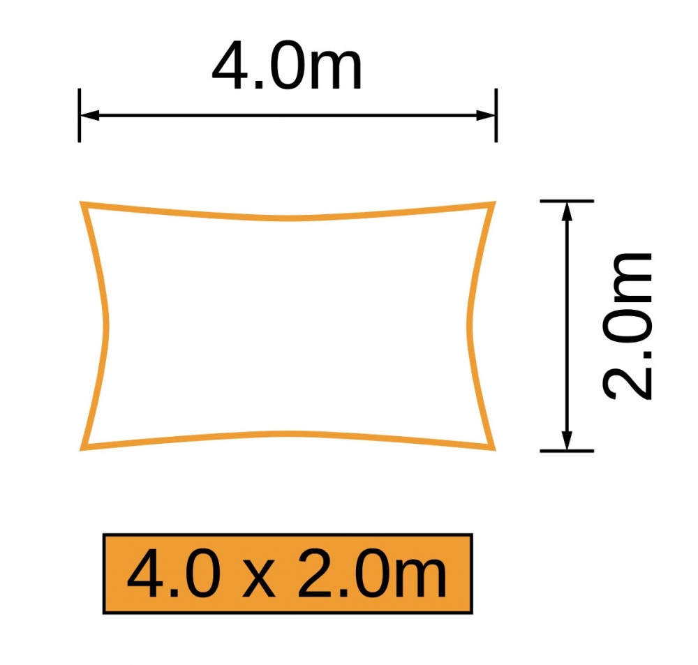 Størrelse rektangulært 4x2 meter