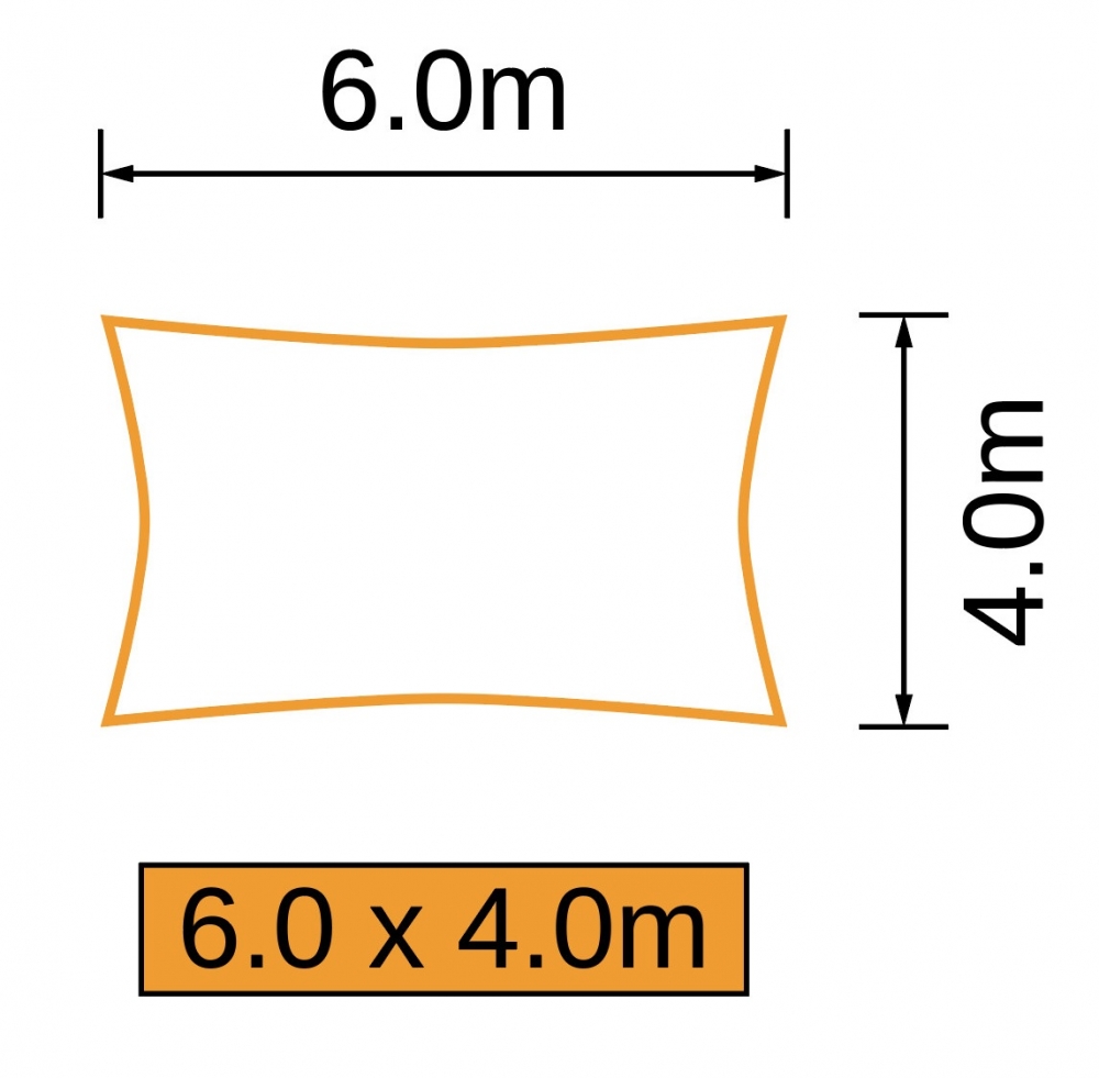 Størrelse rektangulært 6x4 meter